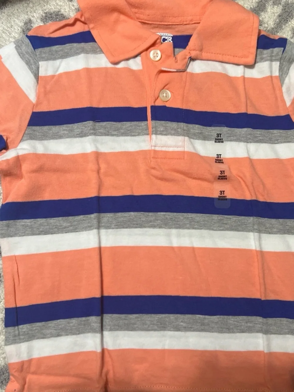 The Children's Place Striped Polo Pack - Coral, Yellow, Light Blue, Aqua